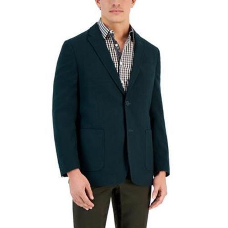 Vince Camuto Mens Slim-Fit Twill Sport Coat Green 38R