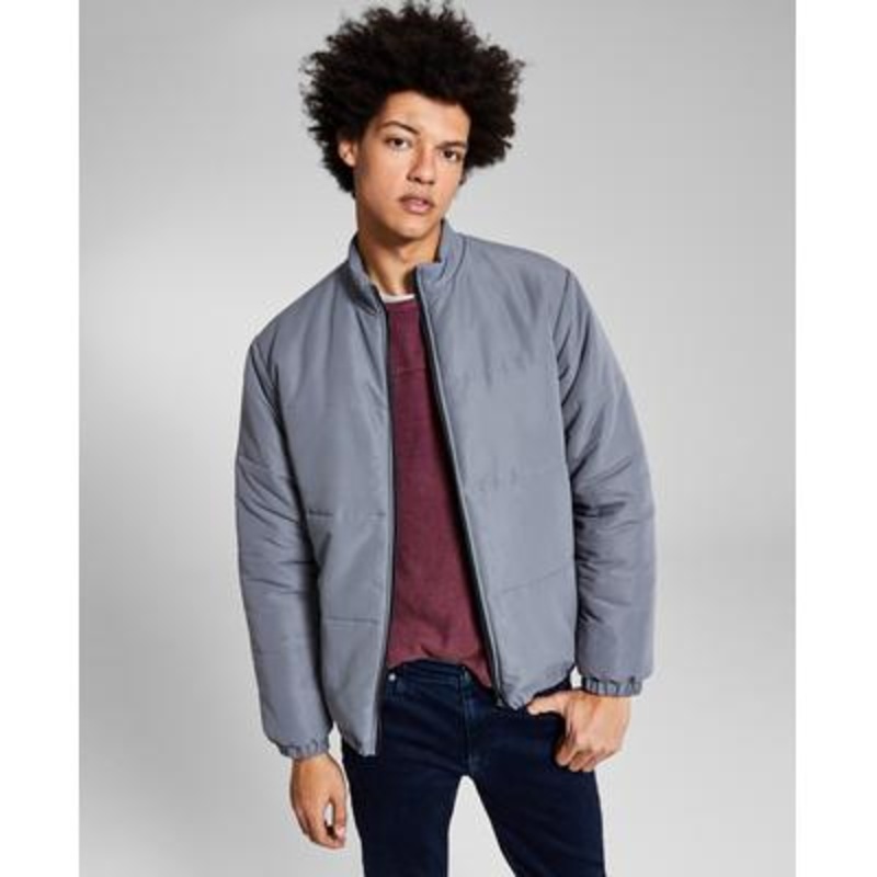 And Now This Men's Quilted Puffer Jacket Small Quiet Shade Blue