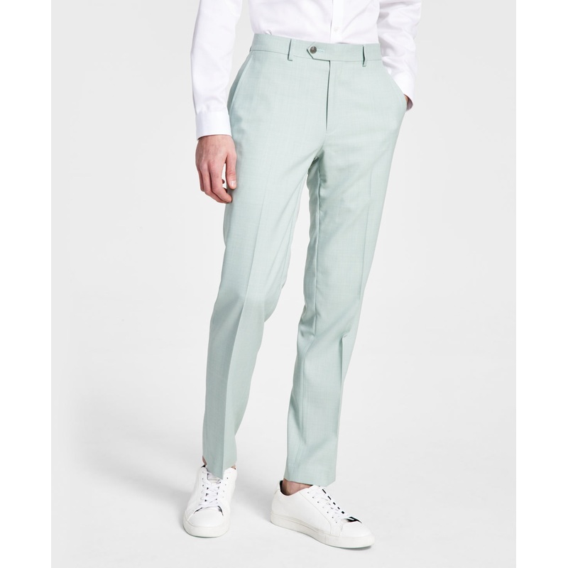 Bar III Men's Slim-Fit Sharkskin Suit Dress Pants Green 32 x 30