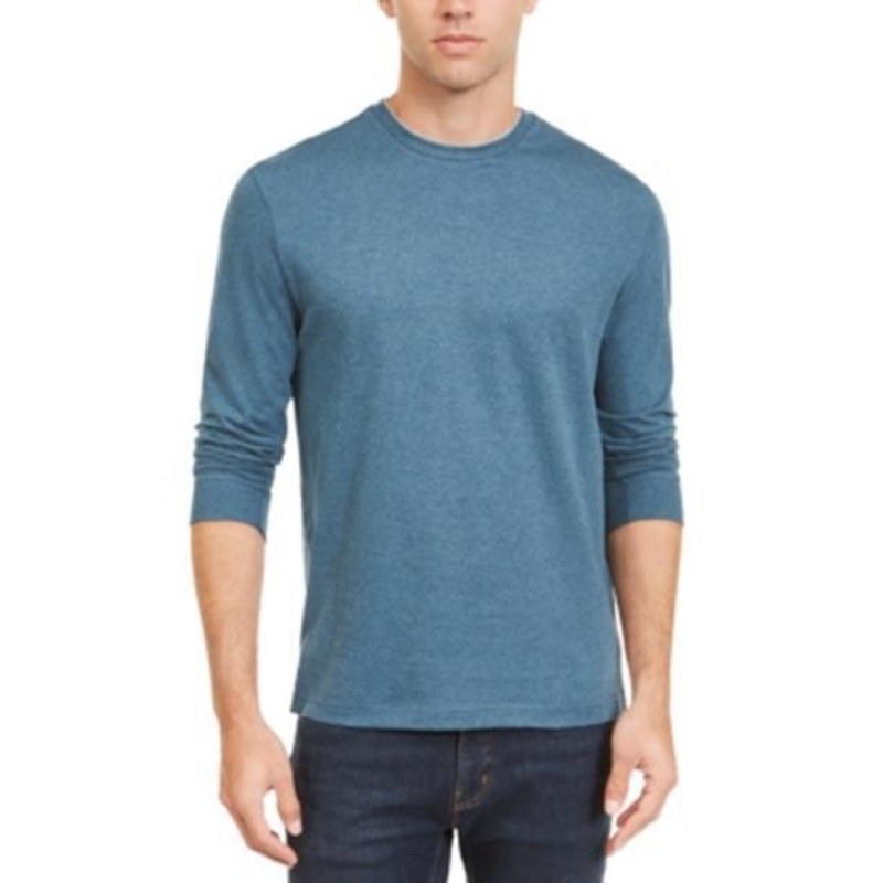 Club Room Mens Doubler Crewneck T Shirt Blue Wing Large