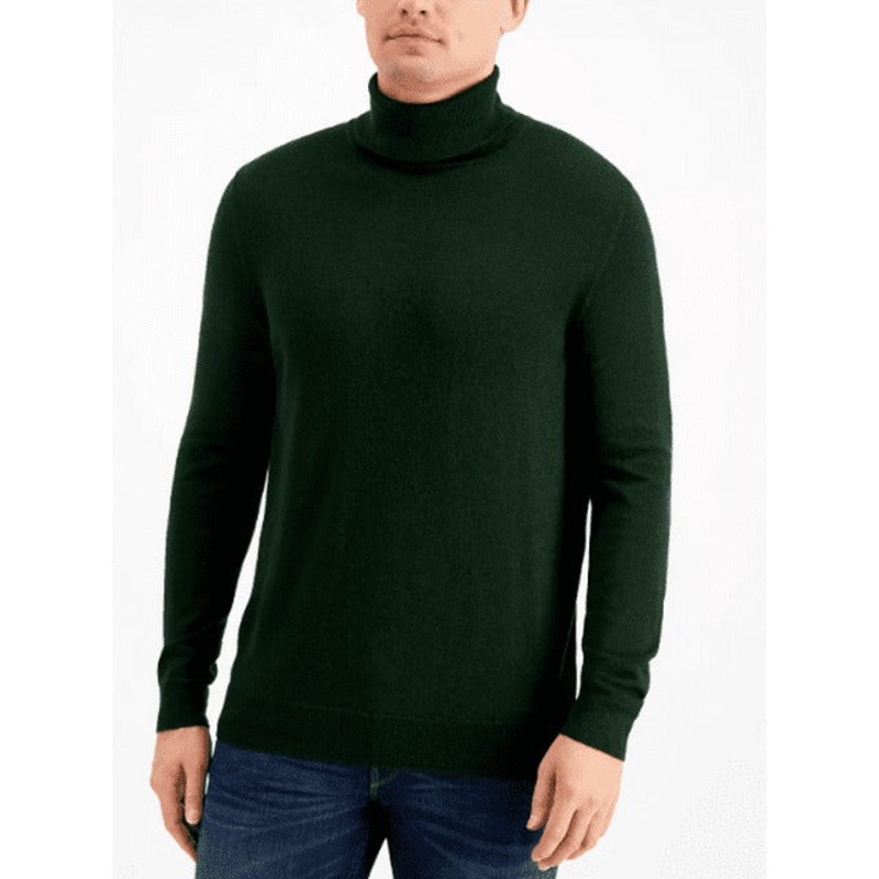 Club Room Mens Pullover Turtleneck Sweater XL Pine Green Merino Wool