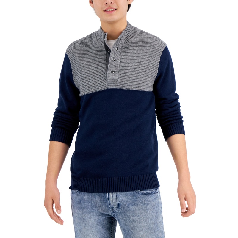 INC International Concepts Mens Mock Neck Sweater XXL 2XL Navy blue