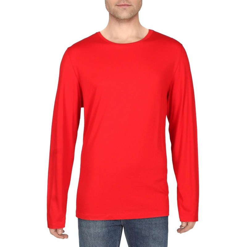 Lacoste Men's Jersey Long Sleeve Crewneck Pajama T Shirt Bright Red XL
