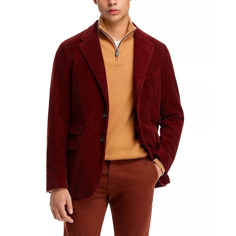 Massimo Alba Mens Single Breasted Corduroy Blazer Sport Coat EU 54 US 44 RED
