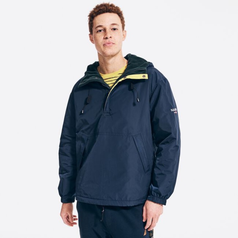 NAUTICA Men's Sustainably Crafted Reversible Anorak Jacket XXL Navy Blue