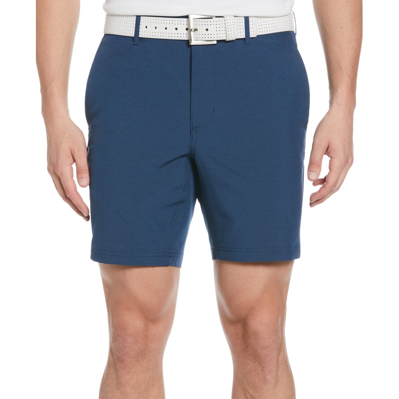 Pga Tour Men's Flat Front Cross Over 8" Golf Shorts Insignia Blue 38