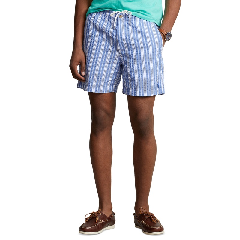 Polo Ralph Lauren Men's 6" Classic Fit Prepster Cotton Shorts Blue White Small