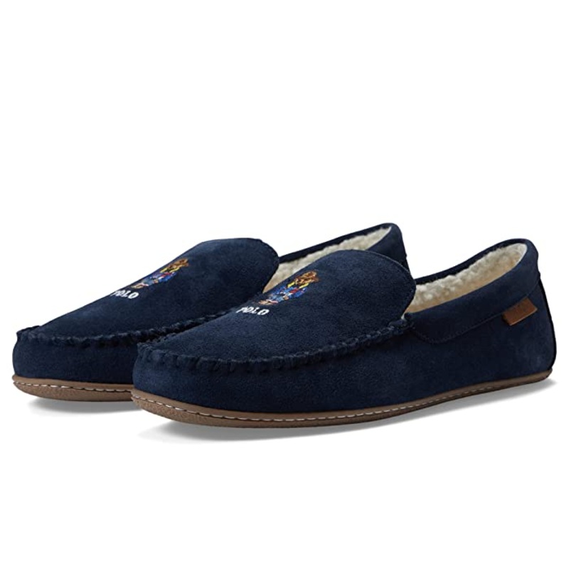 Polo Ralph Lauren Mens Collins Moccasin Slipper Navy Blue 11