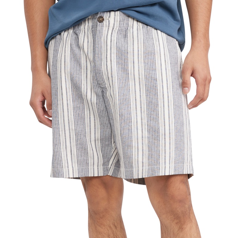 Tommy Hilfiger Men's Bold Stripe 7" Shorts Carbon Grey Blue Stripe Large