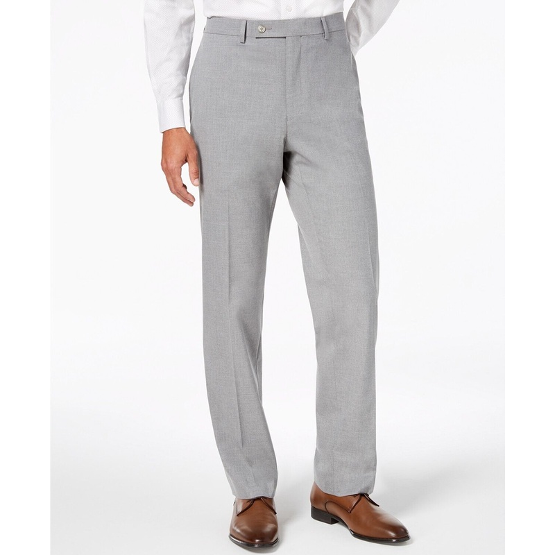 Van Heusen Flex Men's Slim-Fit Suit Pants 39 x 33 Light Grey