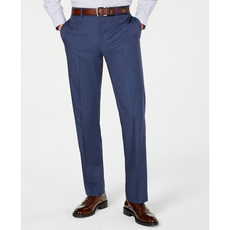 Van Heusen Slim Stretch Wrinkle-Resistant Navy Pindot Suit Pants 42 x 33