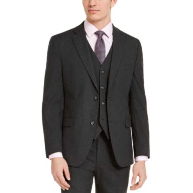Alfani Men's Slim-Fit Stretch Solid Suit Jacket Charcoal 42S