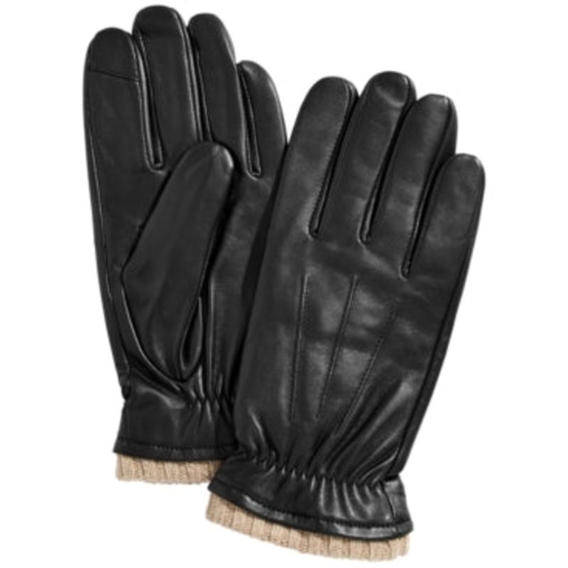 Club Room Men's Black Leather Gloves Small
