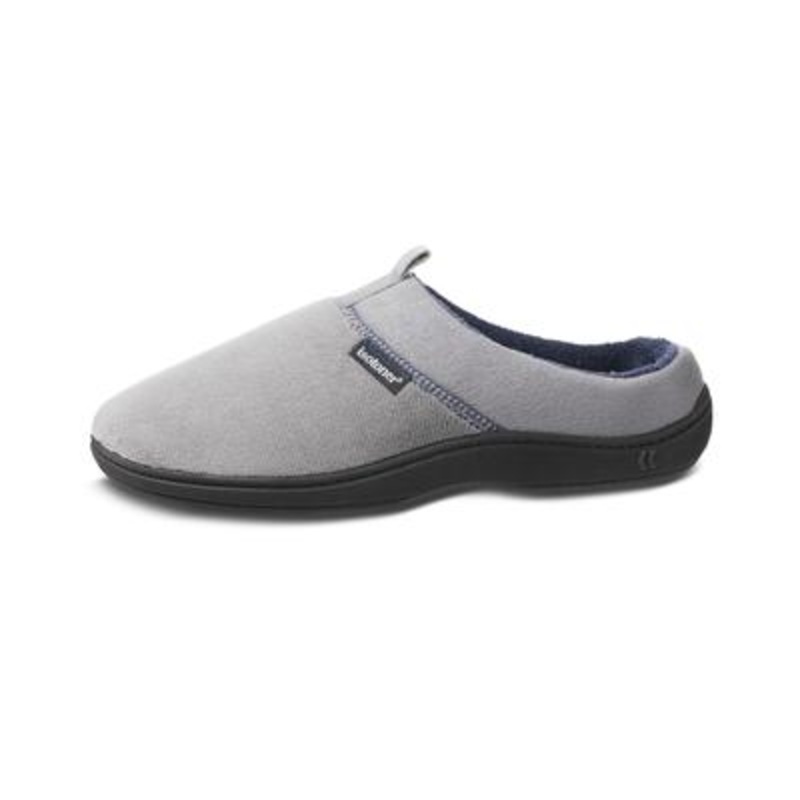 Isotoner Mens Jared Hoodback Memory Foam Slippers Grey 2XL 13 - 14