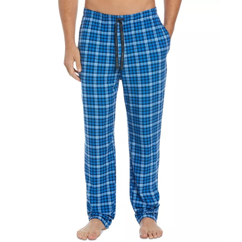 PERRY ELLIS PORTFOLIO Men's Gingham Plaid Sleep Pajama Pants Small Blue