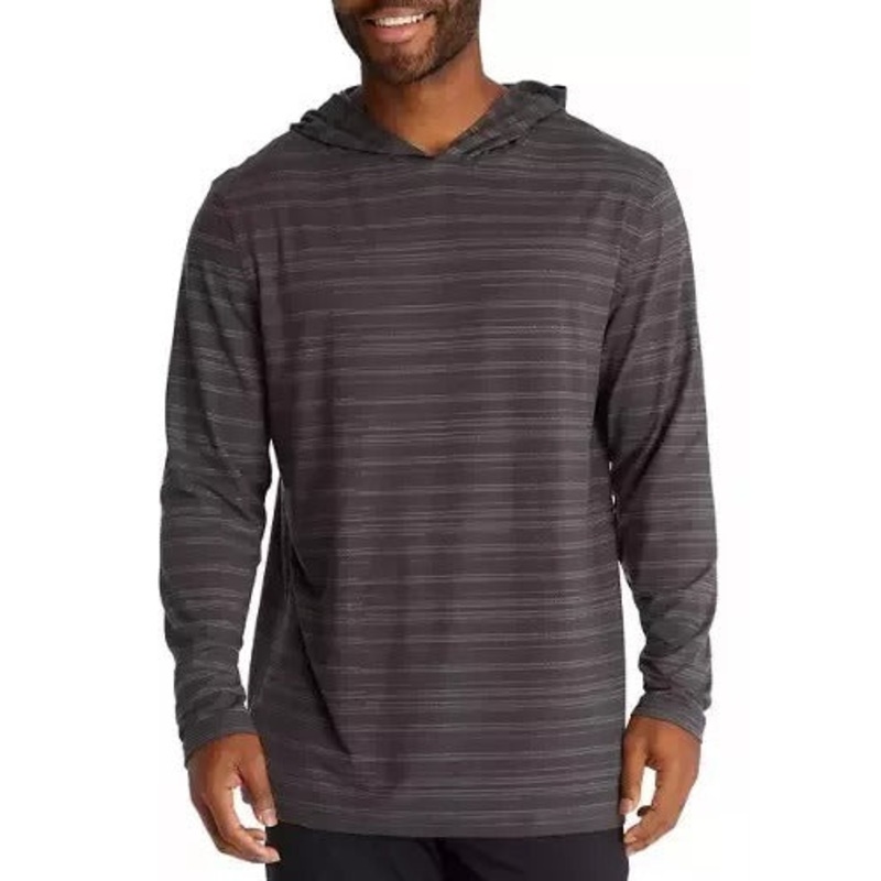 PGA TOUR Men's Textured Stripe Performance Golf Hoodie Sweatshirt Grey XL