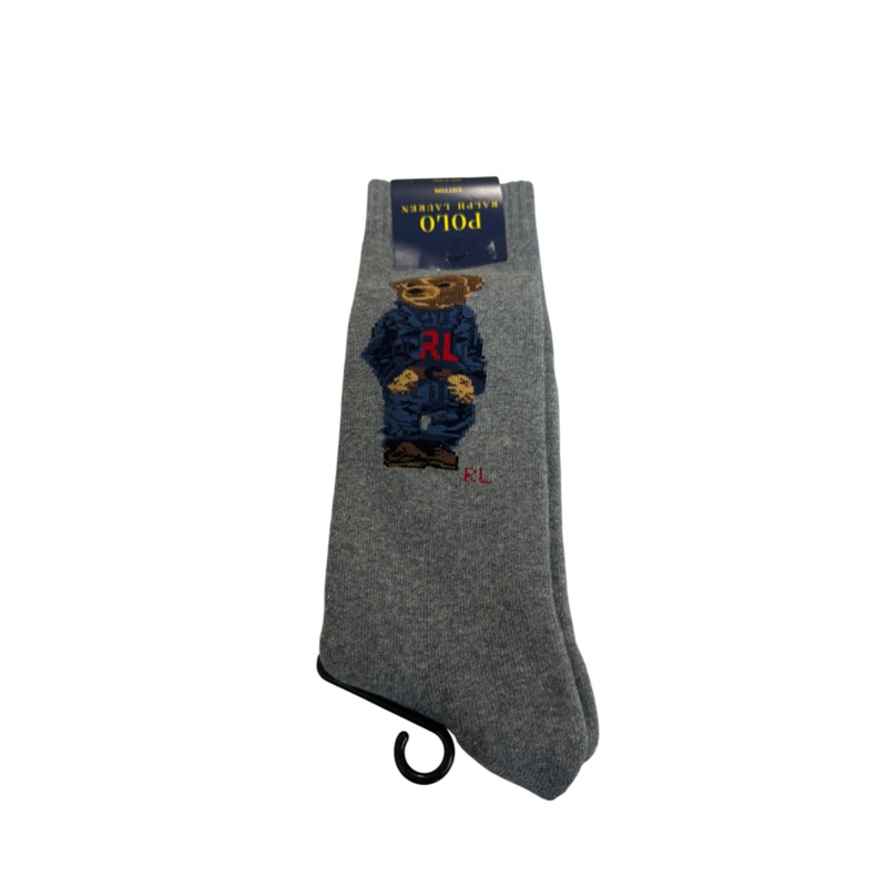 Polo Ralph Lauren Mens Bear Socks Grey Cotton