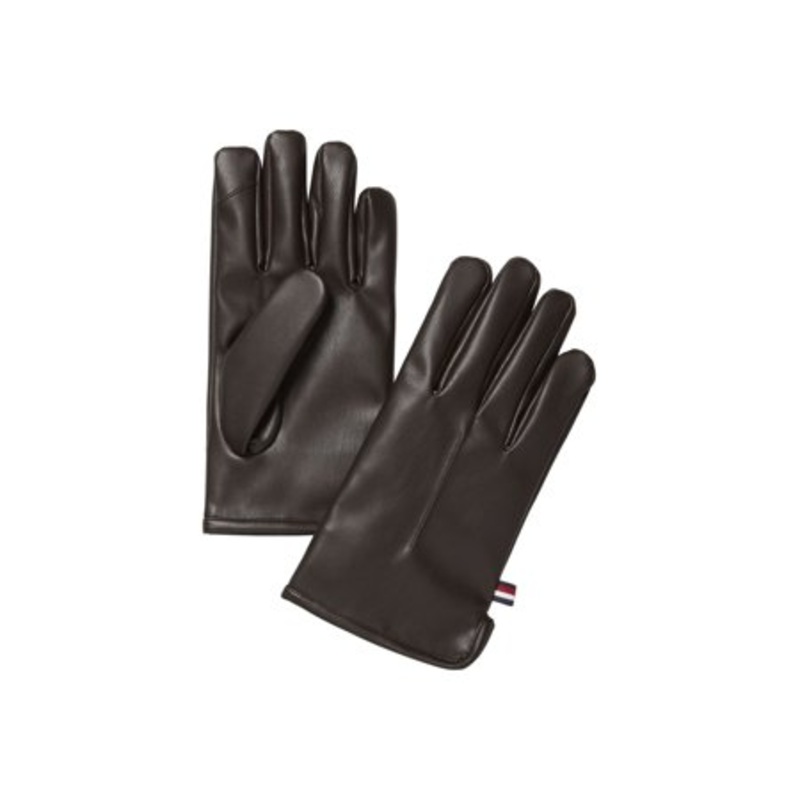 Tommy Hilfiger Men's Touch Screen Gloves Dark Brown Large