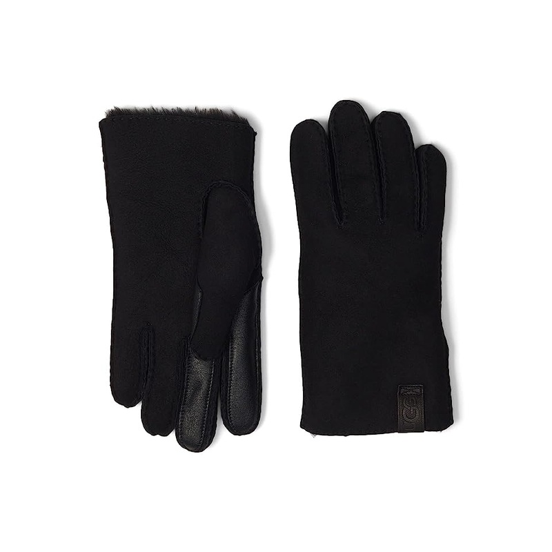 UGG Mens Contrast Sheepskin Gloves Black Large