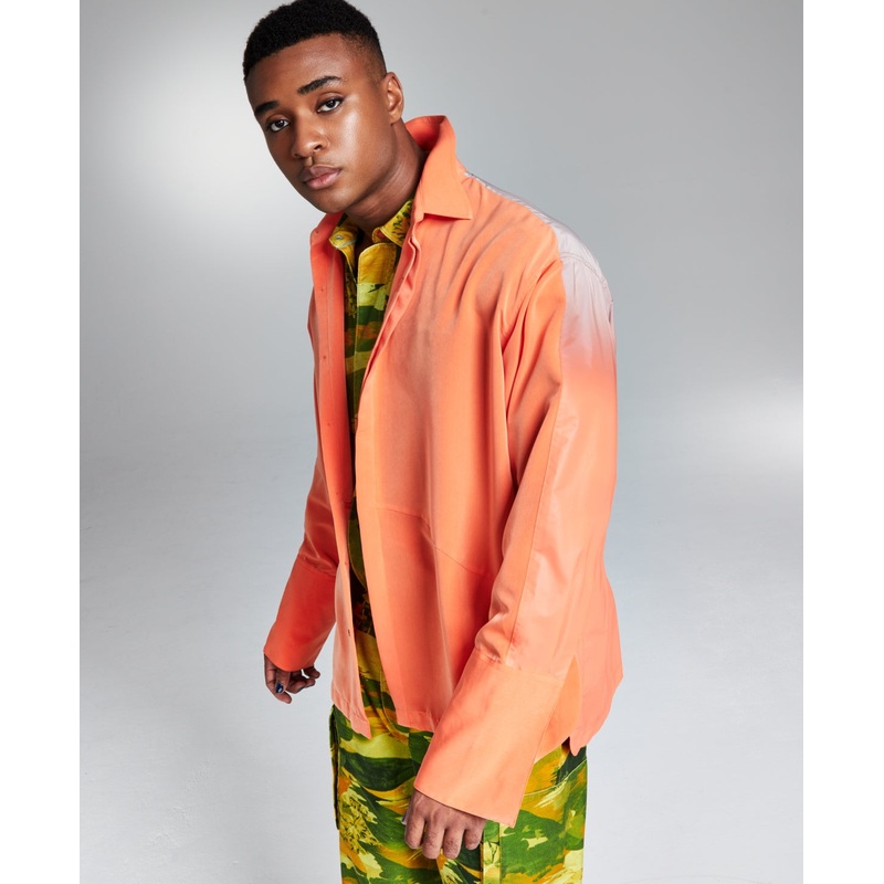 5:31 JEROME Lamaar Men's Reflective Long Sleeve Shirt True Pumpkin ORANGE LARGE