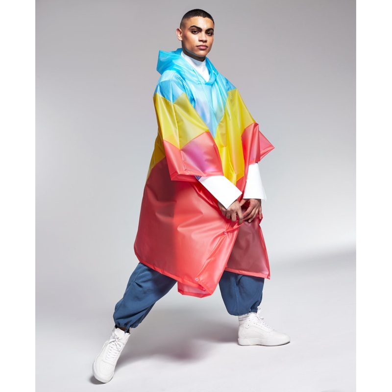 And Now This Men's 5:31 by JEROME Lamaar Rain Coat Poncho Blue Yellow One Size