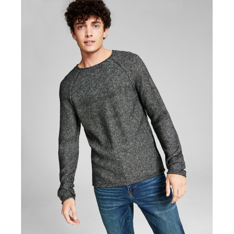 And Now This Mens Raglan Crewneck Sweater Deep Pine Green Small