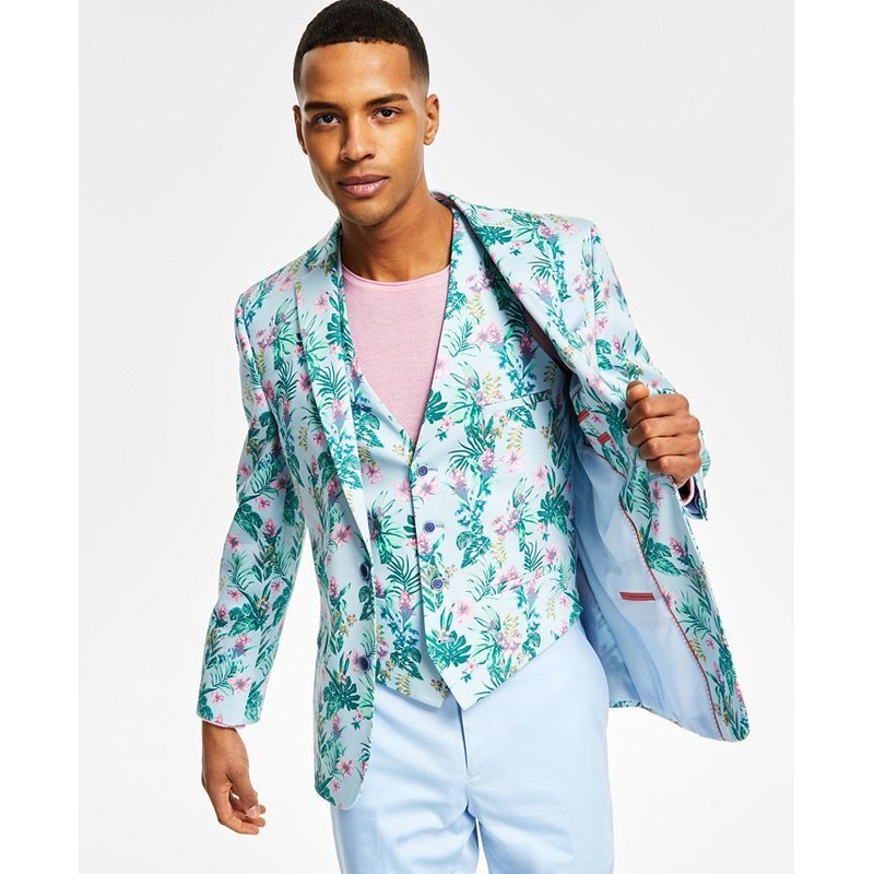 Bar III Men's Floral Print Slim Fit Suit Jacket 42R