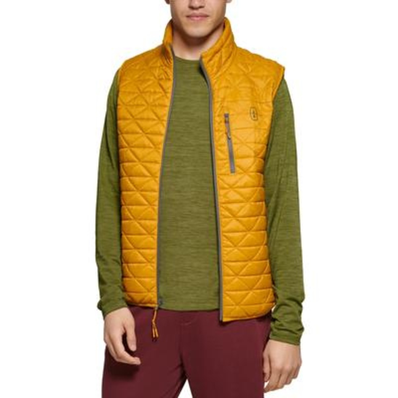 BASS Outdoor Mens Delta Quilted Full Zip Jacket Vest Yellow XL