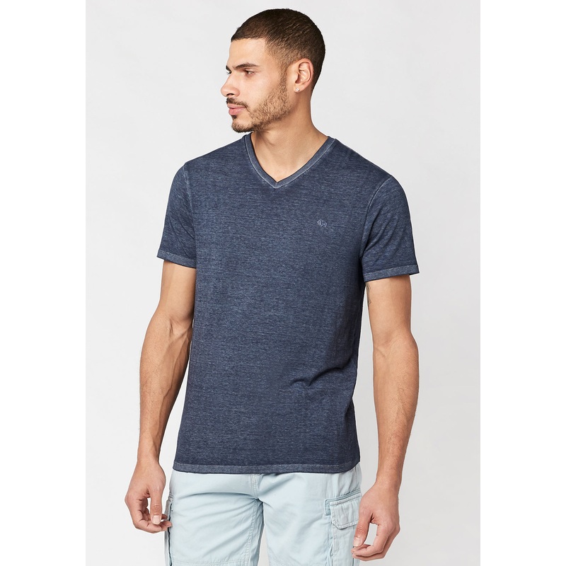 Buffalo David Bitton Men's Burnout Kanek Short Sleeve T Shirt Blue Small