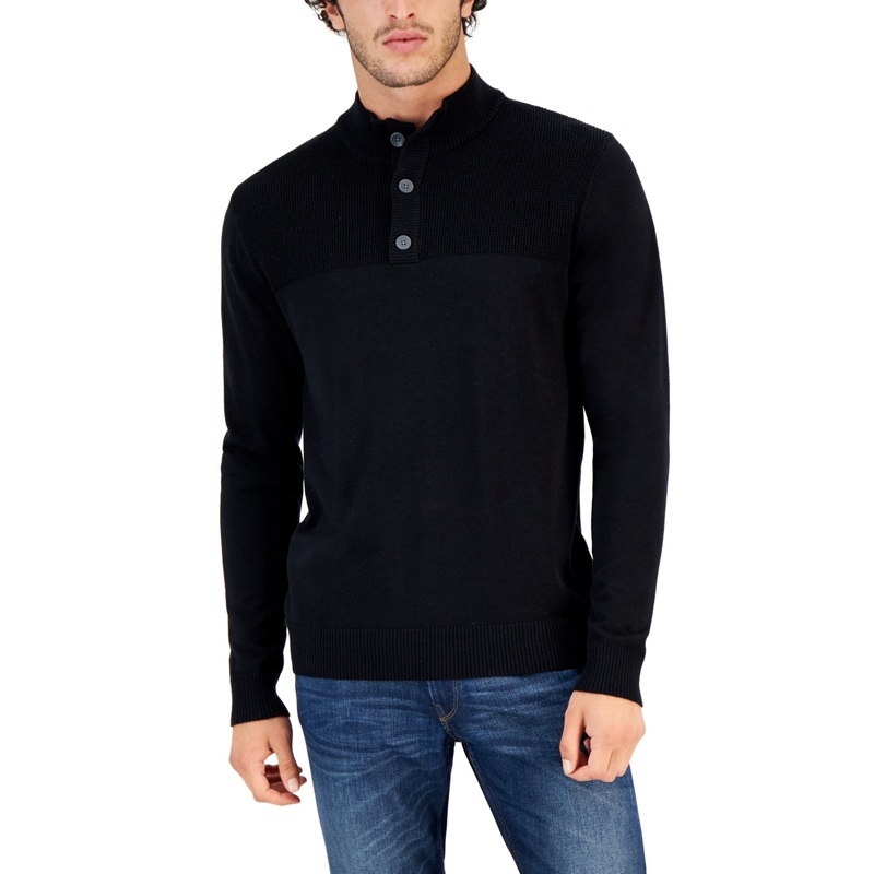 Club Room Men's Black Mock Neck Sweater  Size Small