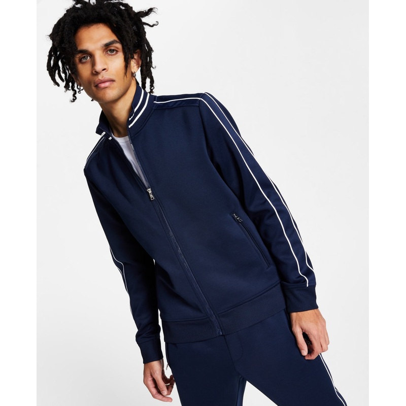 I.N.C. International Concepts Mens Neoprene Track Jacket Basic Navy 2XL