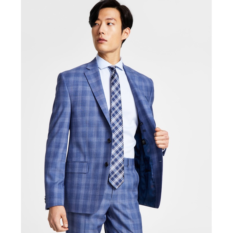 Lauren Ralph Lauren Men's UltraFlex Suit Jacket Blue Plaid 36R