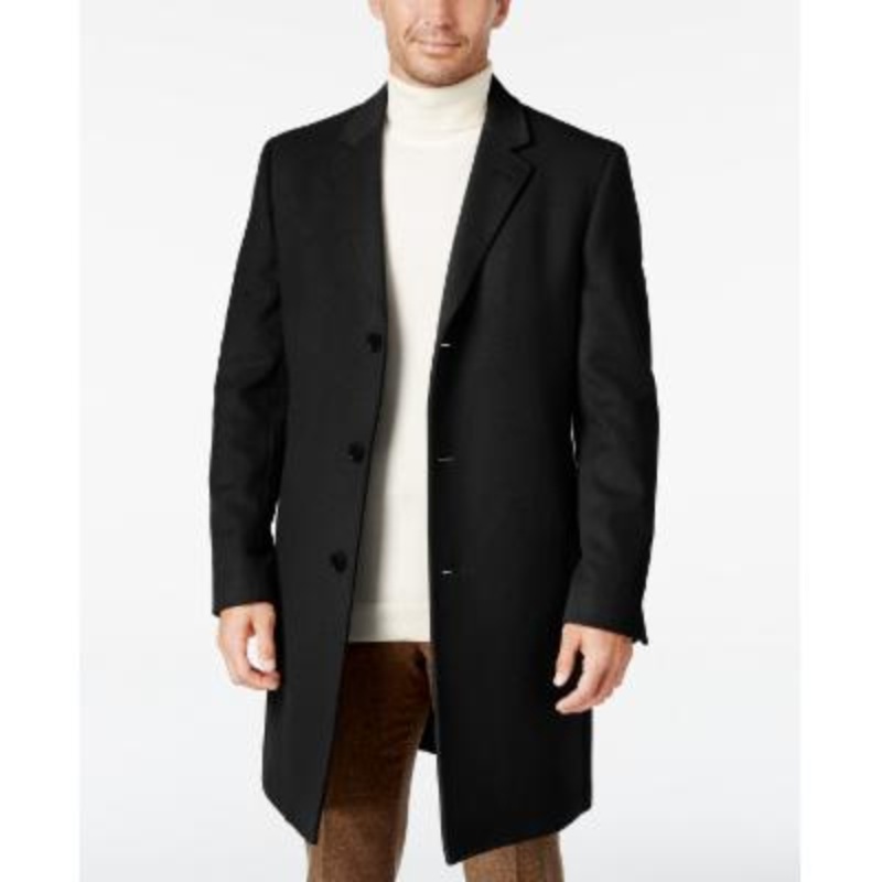 Lauren Ralph Lauren Mens Luther Luxury Wool Blend Overcoat Coat Black 36S