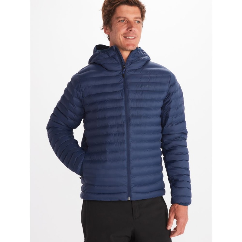 Marmot Men's Echo Featherless Hooded Puffer Jacket Navy Blue Large