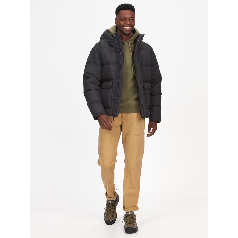 Marmot Mens Stockholm Quilted Full Zip Hooded Down Jacket Black XL