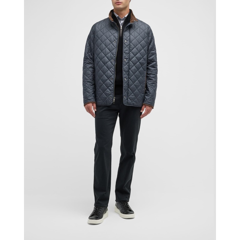 Peter Millar Mens Suffolk Quilted Coat XL Black Solid