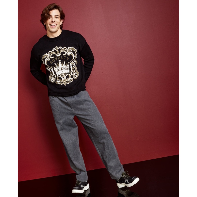 Royalty By Maluma Men's Birdseye Sweater  Black XL