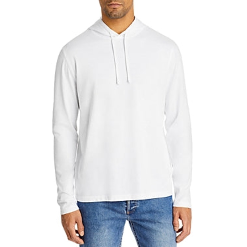 The Men's Store  Cotton Slub Sweatshirt Hoodie White Small