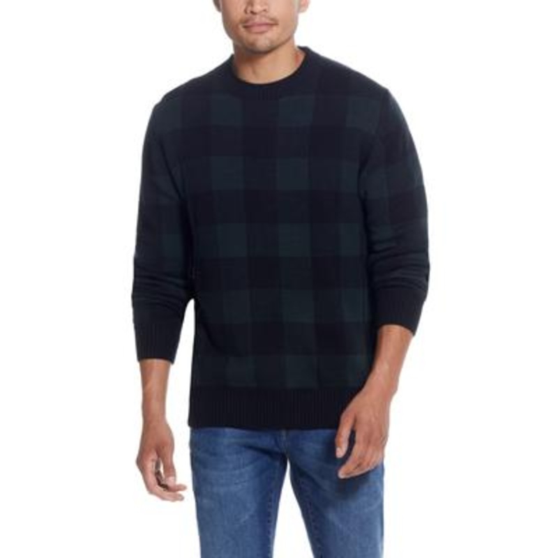 Weatherproof Vintage Mens  Holiday Sweater Green Plaid Small