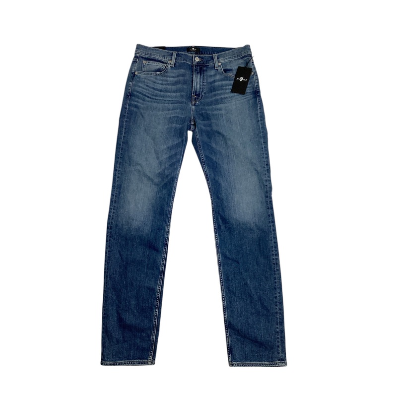 7 For All Mankind Men's Slimmy Squiggle Slim Fit Jeans Size 31 Faultline Blue