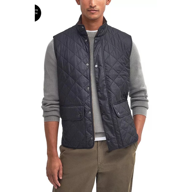 Barbour Mens Lowerdale Quilted Vest Navy Blue Small