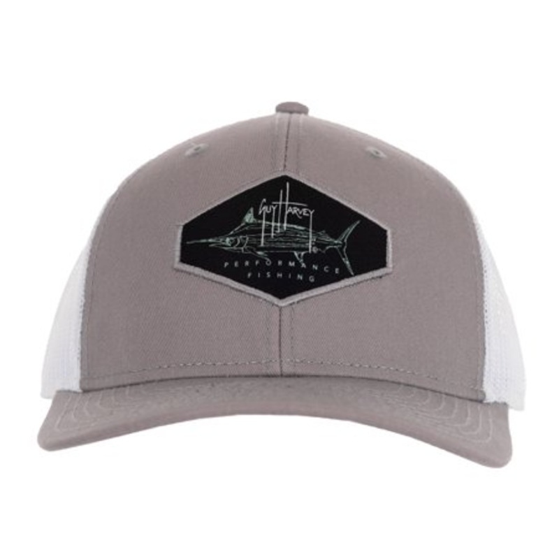 Guy Harvey Mens Marlin Snapback Trucker Microchip Hat Grey One Size