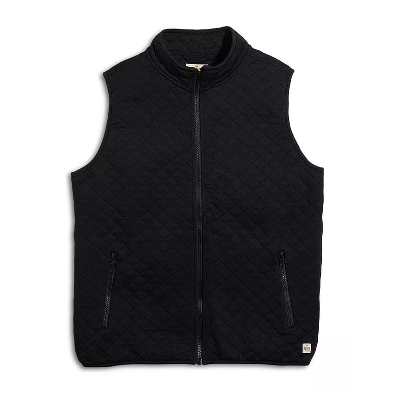 Marine Layer Mens Corbet Quilted Full Zip Vest XL Black
