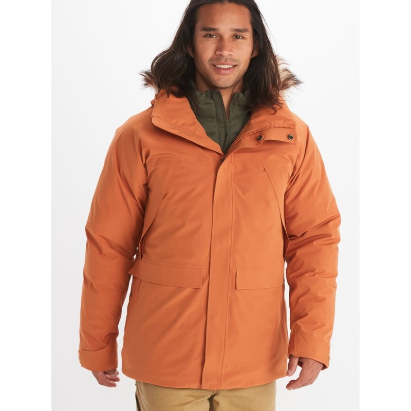 Marmot Mens Yukon II Parka Coat Jacket Orange Copper XL