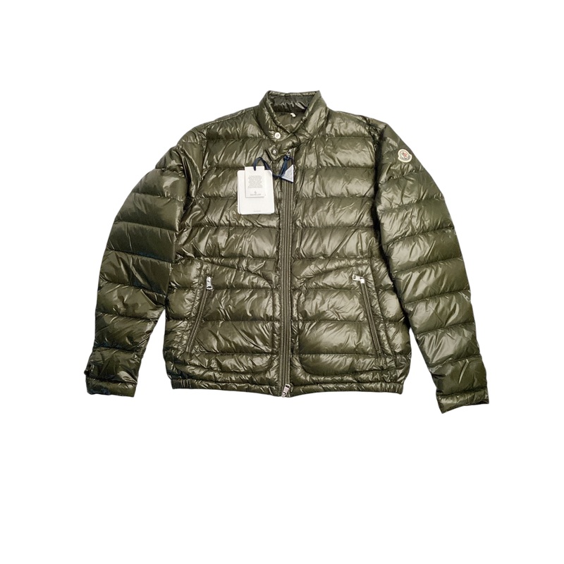 Moncler Mens Acorus Down Jacket Coat Size 4 / Large Olive Green