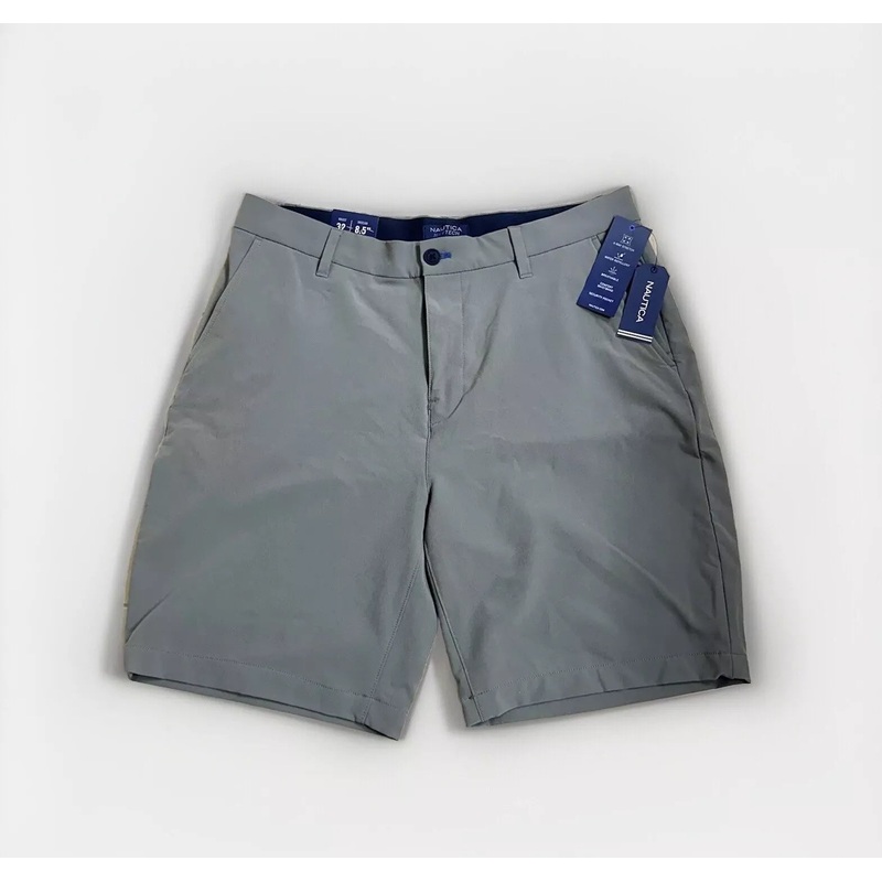 Nautica Mens Navtech 8.5" Flat Front Shorts Grey 42