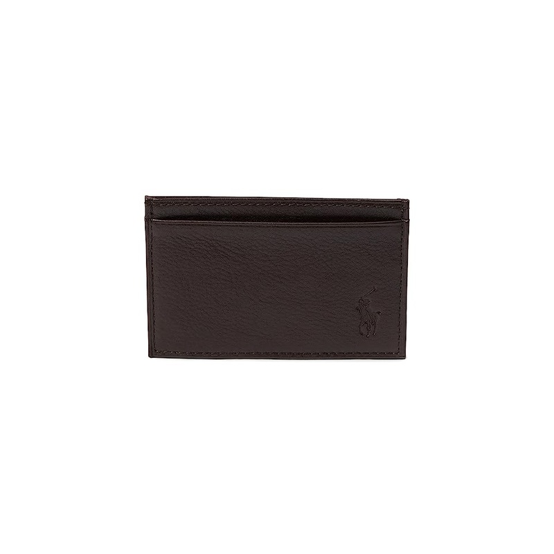 Polo Ralph Lauren Men's Burnished Leather Card Wallet Brown