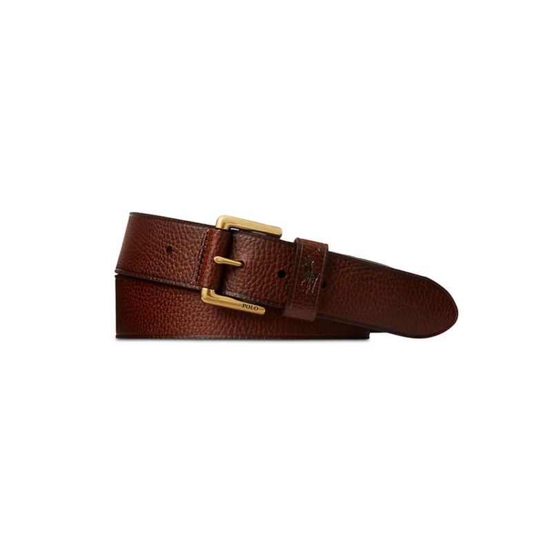 Polo Ralph Lauren Men's Signature Pony Leather Belt Brown 32