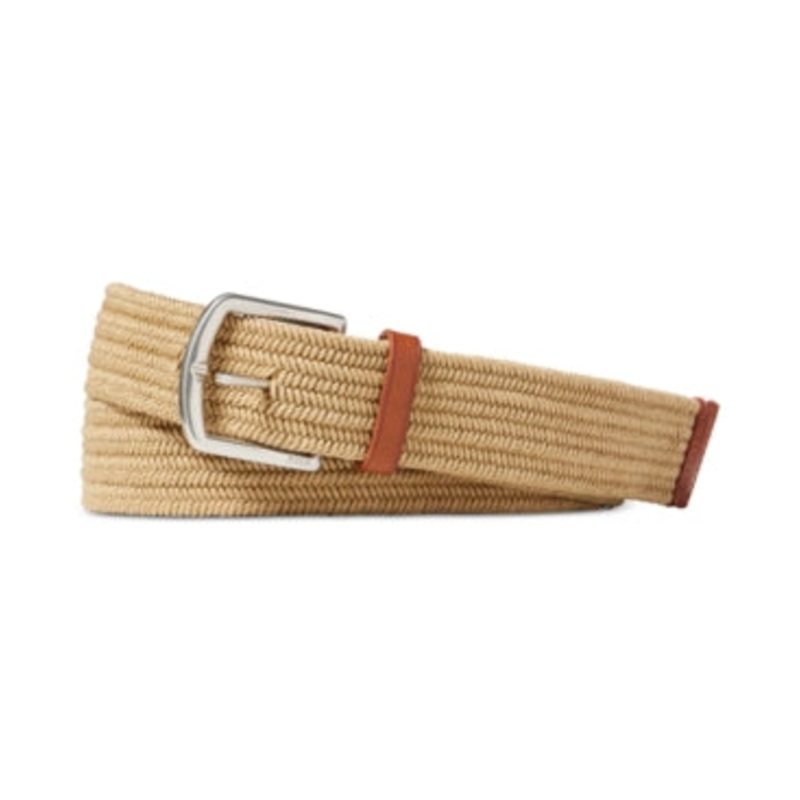 Polo Ralph Lauren Men's Stretch Waxed Belt Timber Brown Large