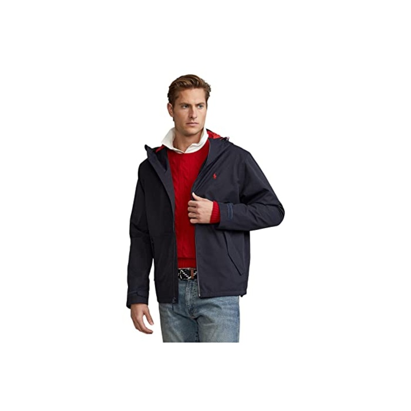 Polo Ralph Lauren Mens Water Resistant Hooded Jacket Blue Medium